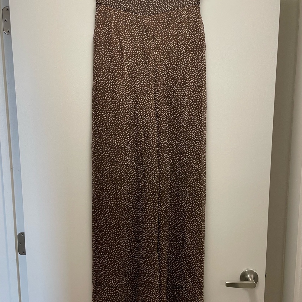 H&M women’s linen blend wide leg trouser pants